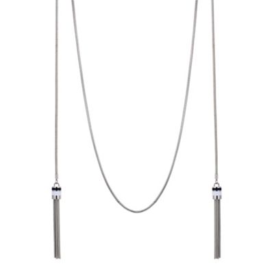 Designer black and white tassel necklace